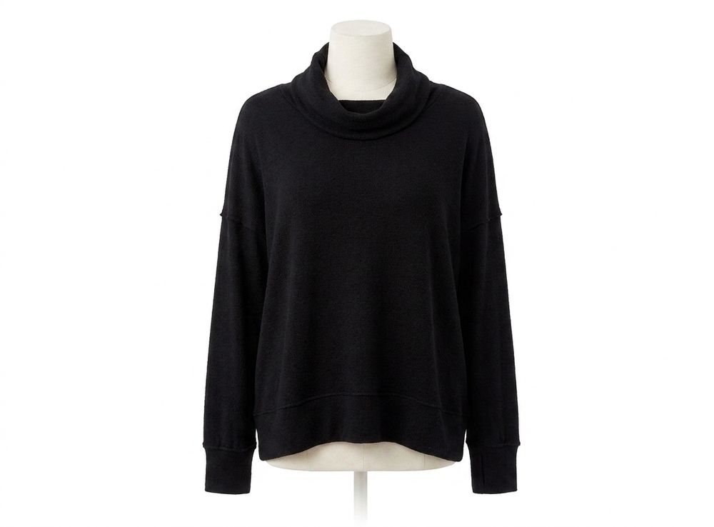 NEW FRENCH KYSS cowl neck poncho in black